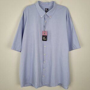 Westport Size 3XMT No Tuck Short Sleeve Button Down Shirt Blue NEW